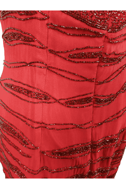 Oclin red long dress sz L 