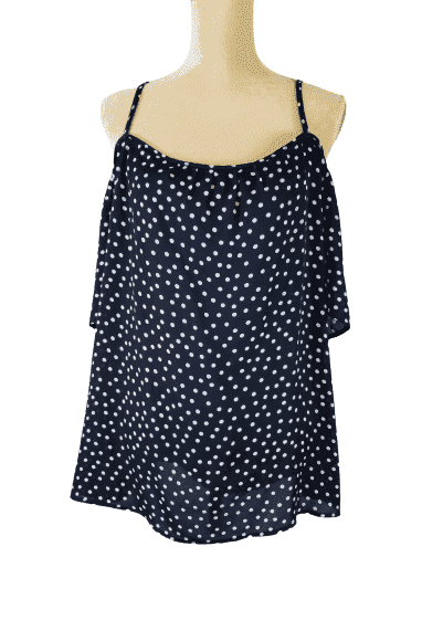 Tacera women's navy and white blouse size XL - Solé Resale Boutique thrift