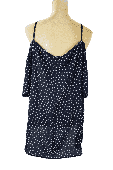 Tacera women's navy and white blouse size XL - Solé Resale Boutique thrift