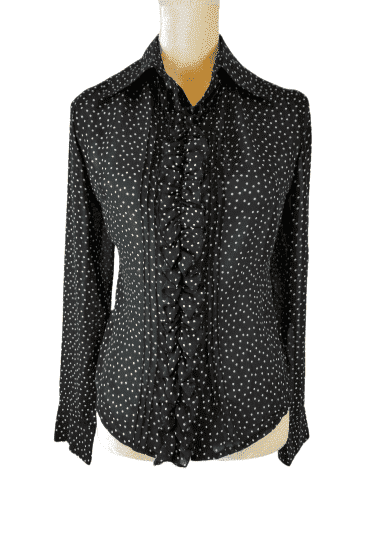 Tess women's black and white blouse size 8 - Solé Resale Boutique thrift