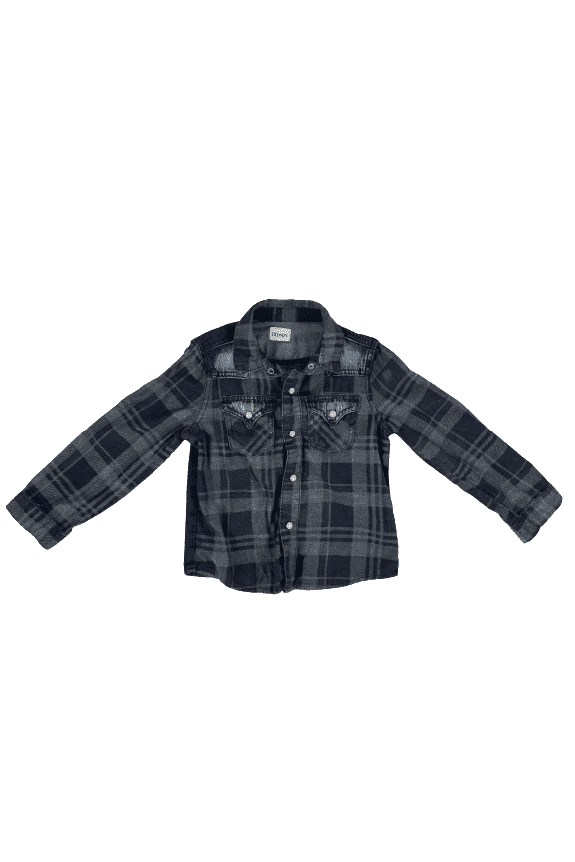 Hudson boys blue plaid shirt sz 4T - Solé Resale Boutique thrift