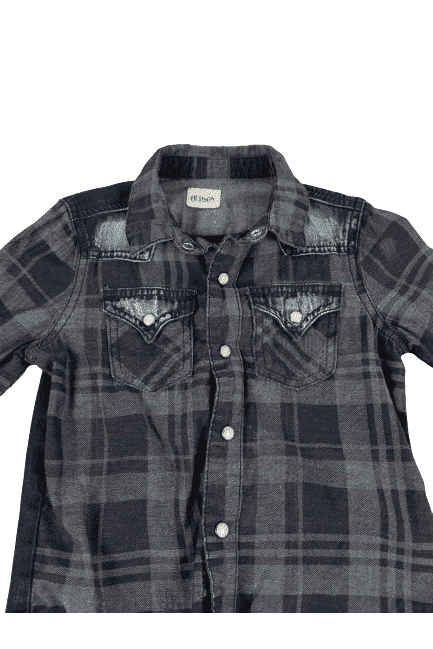Hudson boys blue plaid shirt sz 4T - Solé Resale Boutique thrift