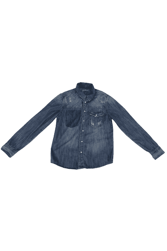 Shop eco girls dex denim blue jean shirt sz M