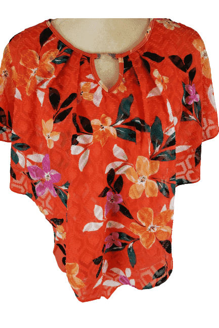 Notations orange blouse sz S