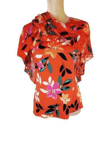 Notations orange blouse sz S