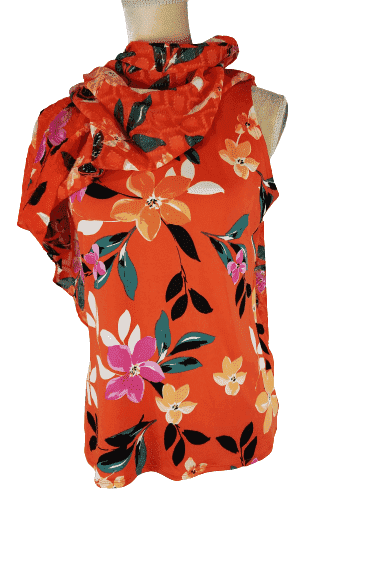 Notations orange blouse sz S