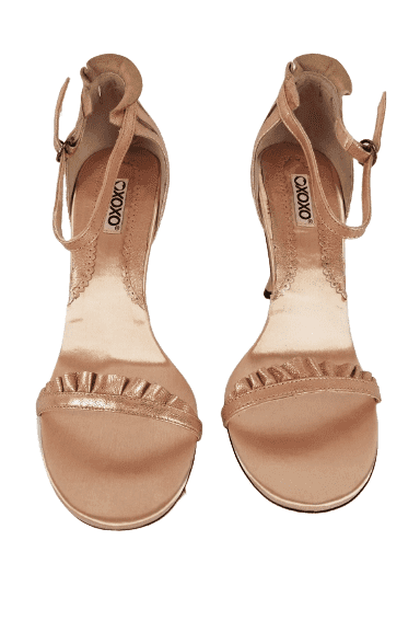 XOXO women's rose gold sandal heels size 7 - Solé Resale Boutique thrift