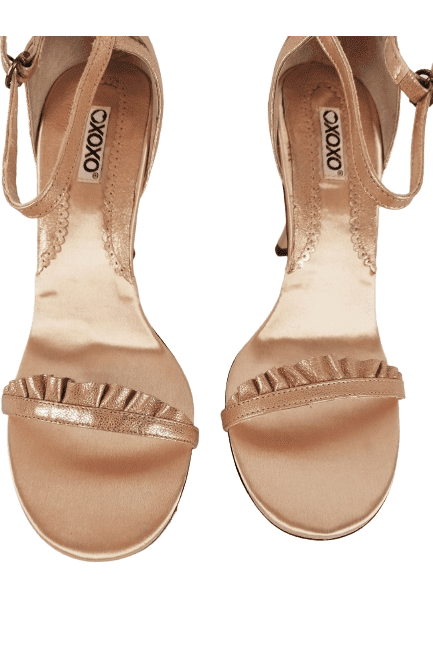 XOXO women's rose gold sandal heels size 7 - Solé Resale Boutique thrift