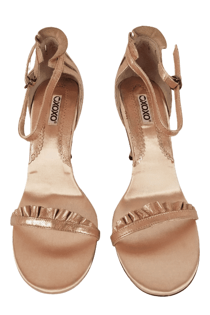 XOXO women's rose gold sandal heels size 7 - Solé Resale Boutique thrift