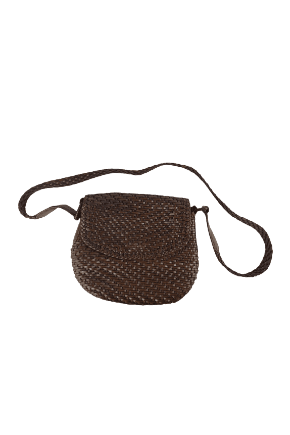 Vecchi by Hamilton Hodge women's brown woven leather handbag - Solé Resale Boutique thrift