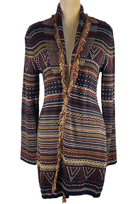99 Jane Street women's midnight blue linen combo cardigan size S - Solé Resale Boutique thrift