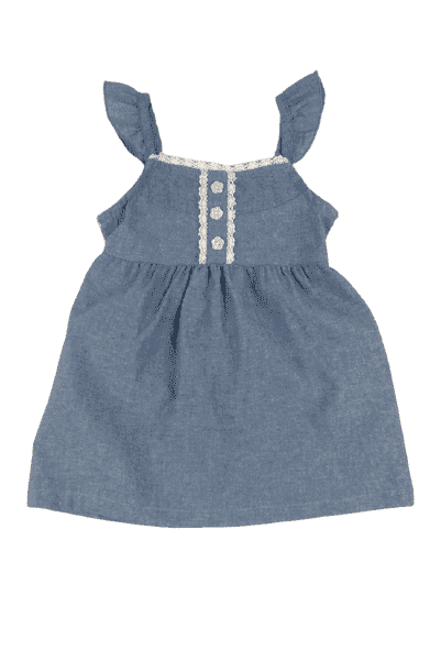Healthex baby girls, blue dress sz 3-6m