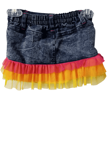 Preowned denim rainbow skirt by Enyce sz 3T