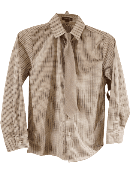 George boys purple plaid shirt and tie size 12 - Solé Resale Boutique thrift