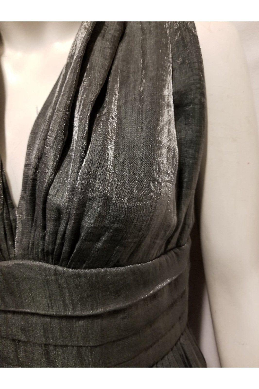 Adrianna Papell women's silver shimmer, sleeveless dress size 8 - Solé Resale Boutique thrift