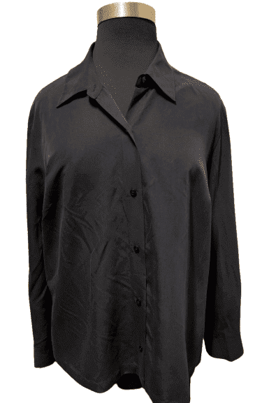 Liz Claiborne women's navy blue, button, long sleeve, shirt, blouse size 3 - Solé Resale Boutique thrift