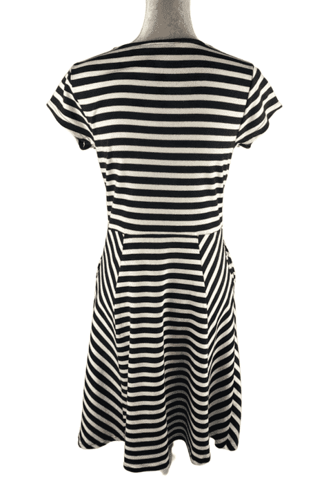Isaac Mizrah women's black and white stripe dress size XS