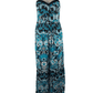 Xhiliration women's blue floral jumpsuit size M