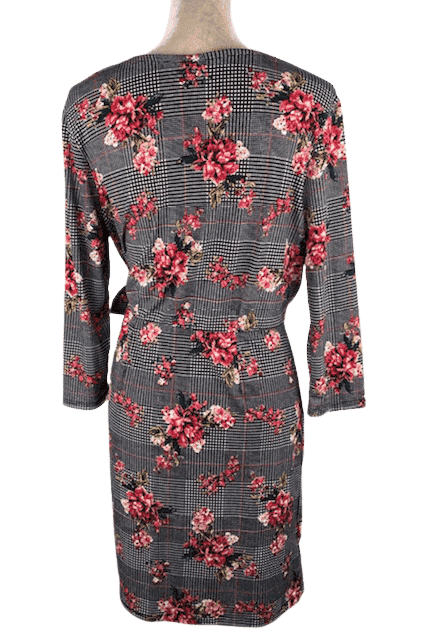 MASSINI women's black and red multicolor floral dress M - Solé Resale Boutique thrift