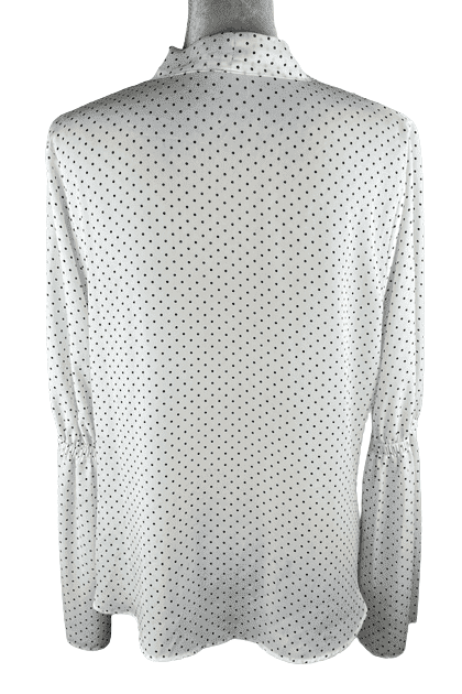 Worthington women's black and white polka dot blouse size L - Solé Resale Boutique thrift