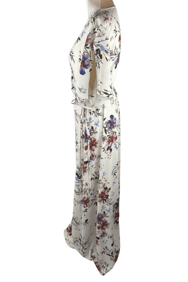 FTF Fashion to Figure women off white floral wrap dress size 2 - Solé Resale Boutique thrift