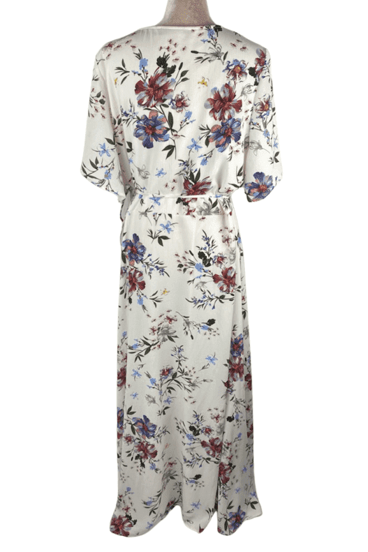 FTF Fashion to Figure women off white floral wrap dress size 2