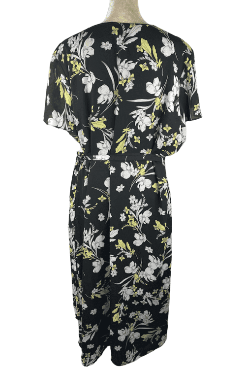 Worthington women's black, white, yellow floral wrap dress size XXL - Solé Resale Boutique thrift