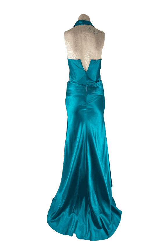 Anny Lee women's blue halter gown size XS - Solé Resale Boutique thrift