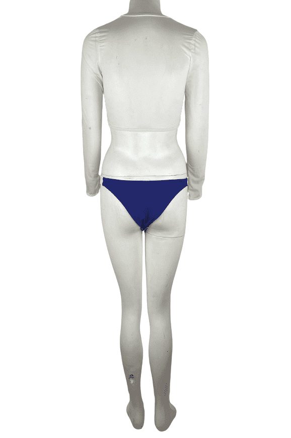 Unbranded women's blue and white shirt and bikini set size M - Solé Resale Boutique thrift