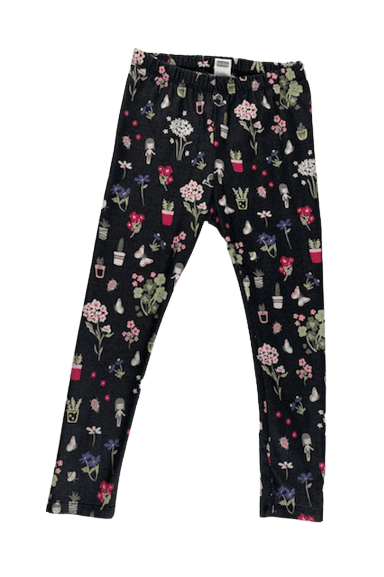LC WAIKIKI girls floral black print leggings size 24M-36M
