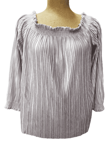 Banana Republic champagne, pleated, shimmer blouse, top sz L