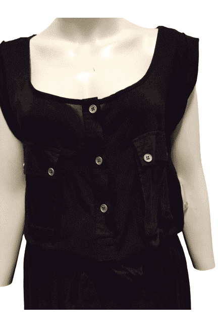 Bar III black, short sleeve, crop jumpsuit with belt size S - Solé Resale Boutique thrift