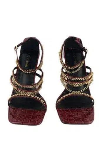 Fashion Nova women's wine heeled sandals size 9 - Solé Resale Boutique thrift