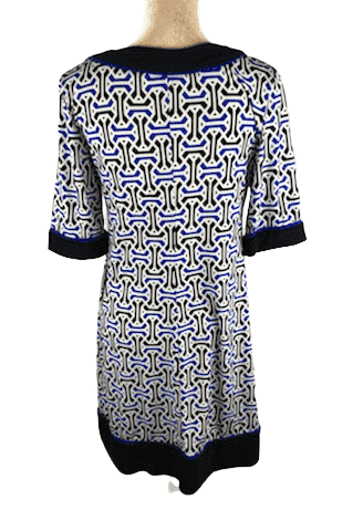 R & K women's blue/black/white, 3/4 sleeve dress size S - Solé Resale Boutique thrift