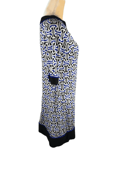 R & K women's blue/black/white, 3/4 sleeve dress size S - Solé Resale Boutique thrift