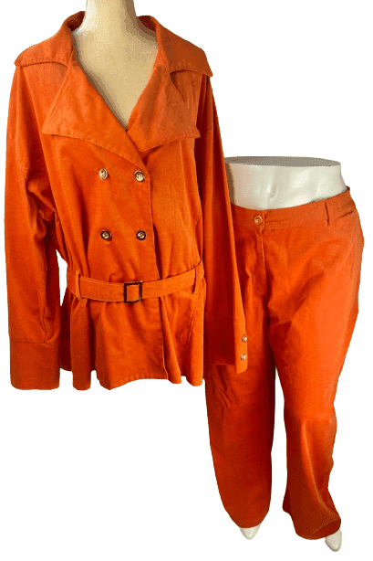 Gold Flava women's orange corduroy pant set size 32 super plus