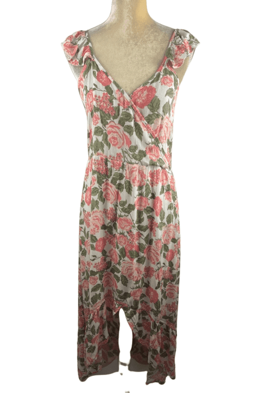 Hot Kiss women's pink multi floral high low dress size XL - Solé Resale Boutique thrift