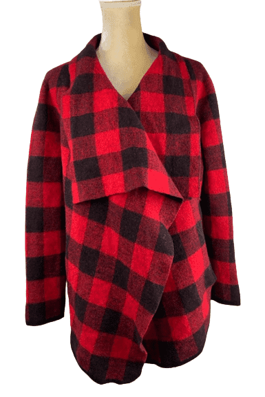 Ralph Lauren women's red/black plaid cardigan size XXL - Solé Resale Boutique thrift