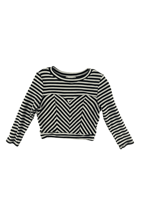 Monteau girls black/white stripe size L - Solé Resale Boutique thrift