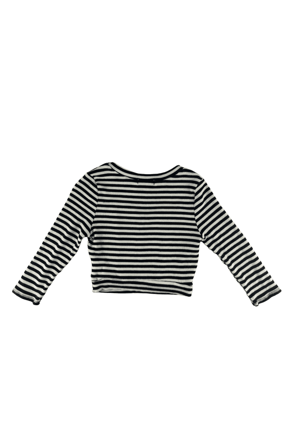 Monteau girls black/white stripe size L - Solé Resale Boutique thrift