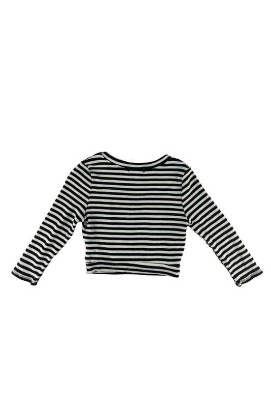 Monteau girls black/white stripe size L - Solé Resale Boutique thrift