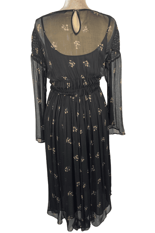 Zara Basic women's black floral dress size L - Solé Resale Boutique thrift