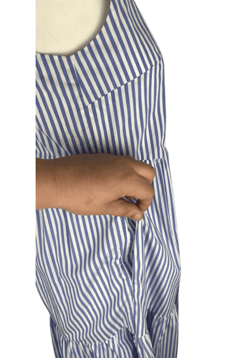 J. Crew women's blue/white sleeveless dress size 0 - Solé Resale Boutique thrift