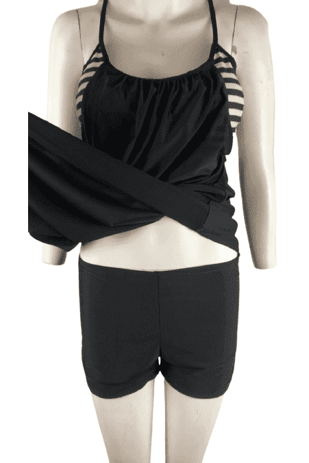 Nwot black and white swimsuit sz L