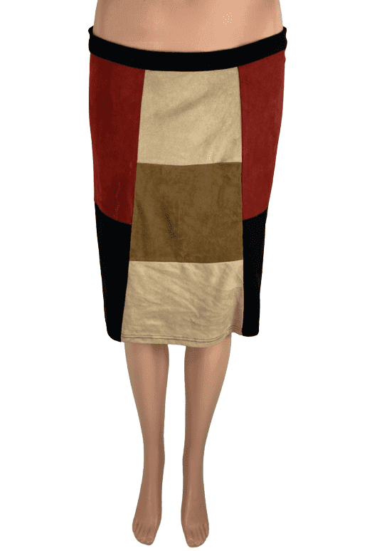 Spence women's black multi patch skirt size M - Solé Resale Boutique thrift
