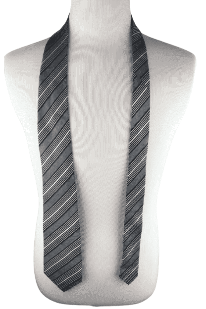 Giorgio Armani men's black stripe tie - Solé Resale Boutique thrift