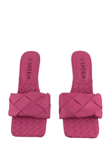 She&In women's pink woven sandal heel size 6