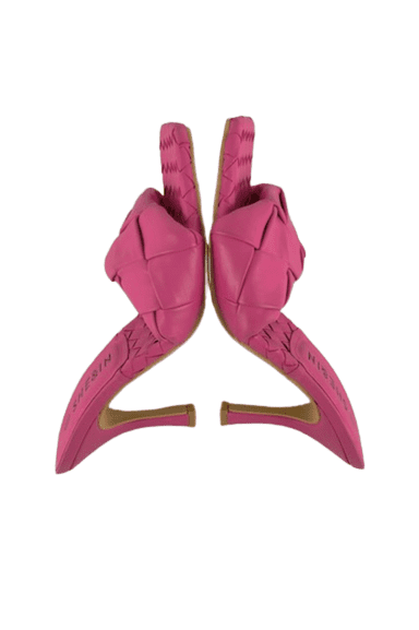 She&In women's pink woven sandal heel size 6