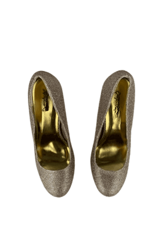 Qupid women's gold glittter heels size 9 - Solé Resale Boutique thrift
