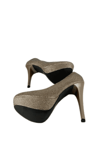 Qupid women's gold glittter heels size 9 - Solé Resale Boutique thrift